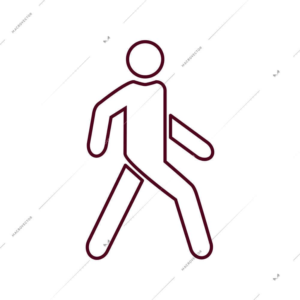 Pedestrian symbol icon on white background flat vector illustration