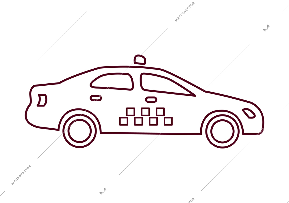 Simple icon of taxi car on white background flat vector illustration