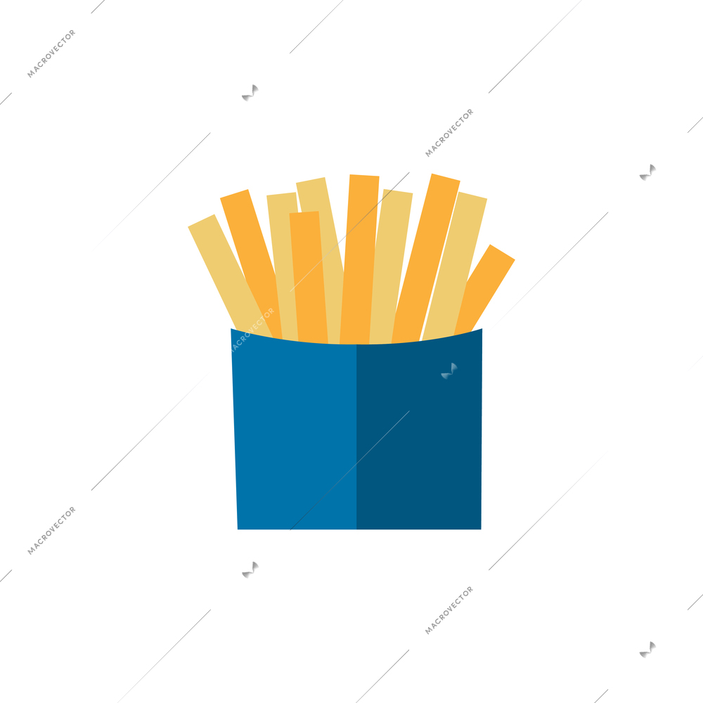 French fries flat icon on white background vector illustration