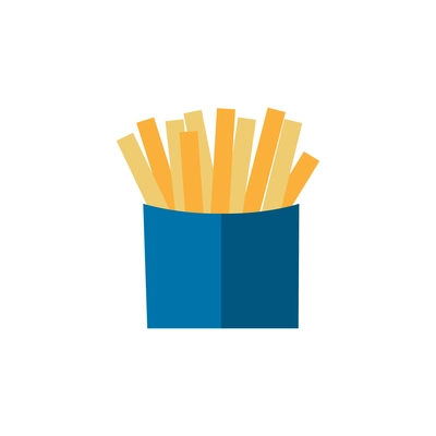 French fries flat icon on white background vector illustration