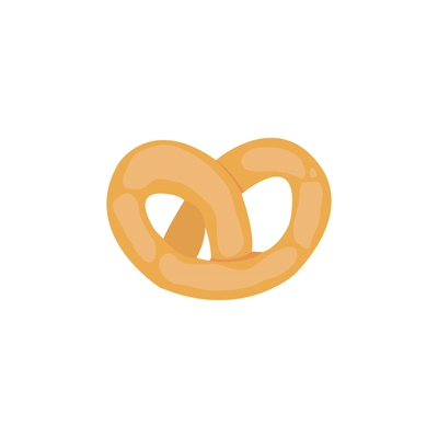 Single pretzel icon on white background flat vector illustration