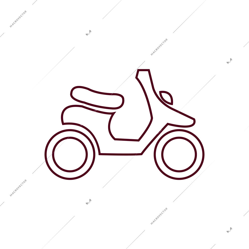 Flat simple icon of scooter on white background vector illustration