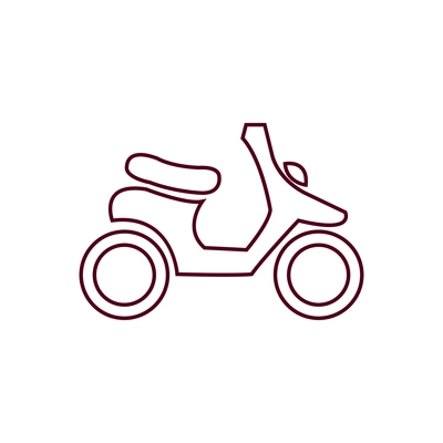 Flat simple icon of scooter on white background vector illustration