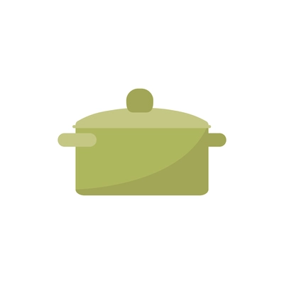 Icon on green cooking pan on white background flat vector illustration