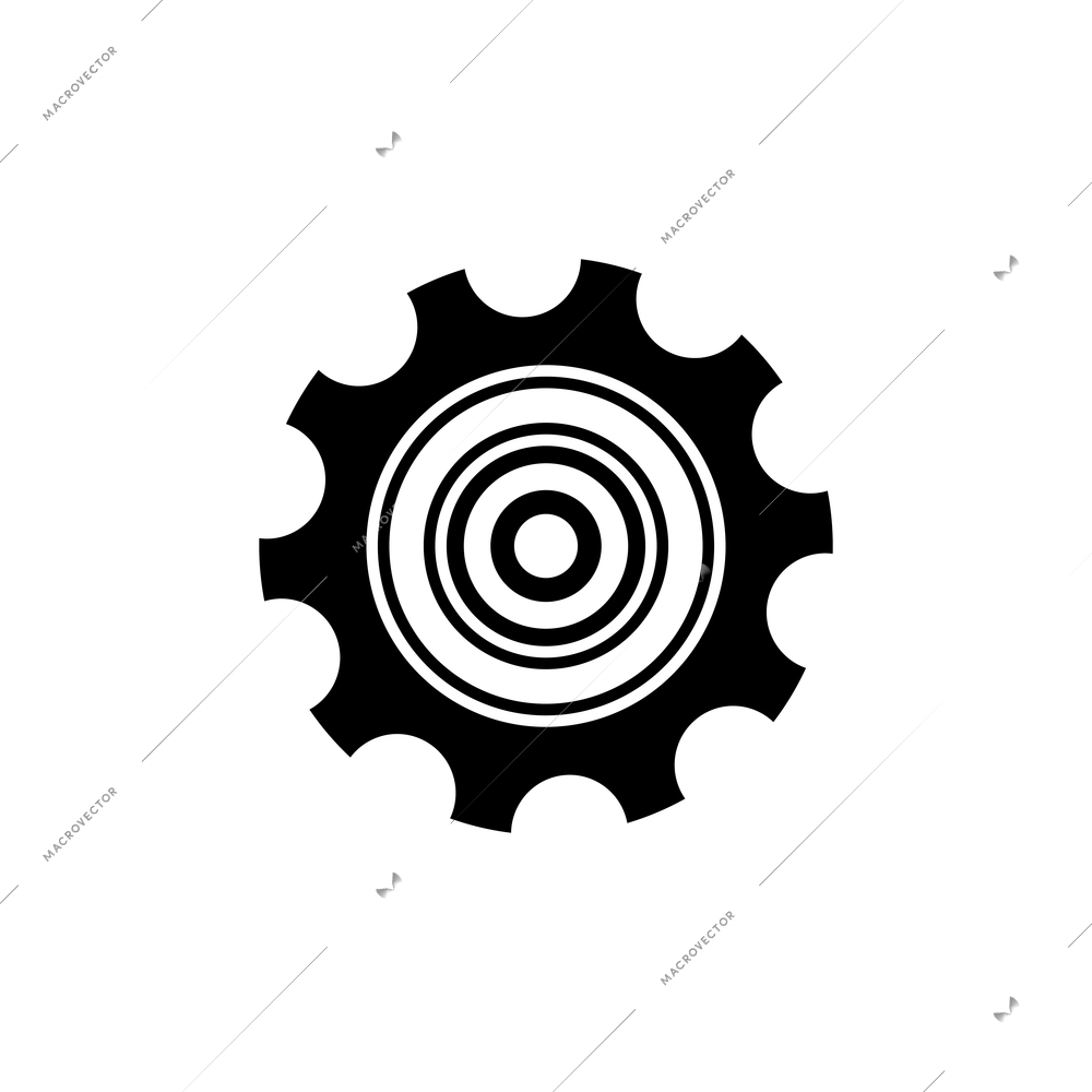 Gear wheel with cogs flat icon vector illustration