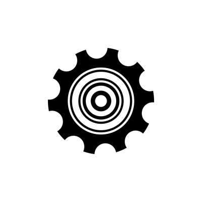 Gear wheel with cogs flat icon vector illustration