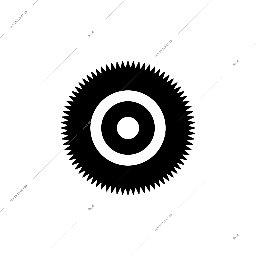 Gear wheel on white background flat icon vector illustration