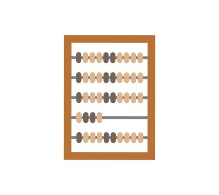 Flat icon of wooden abacus vector illustration