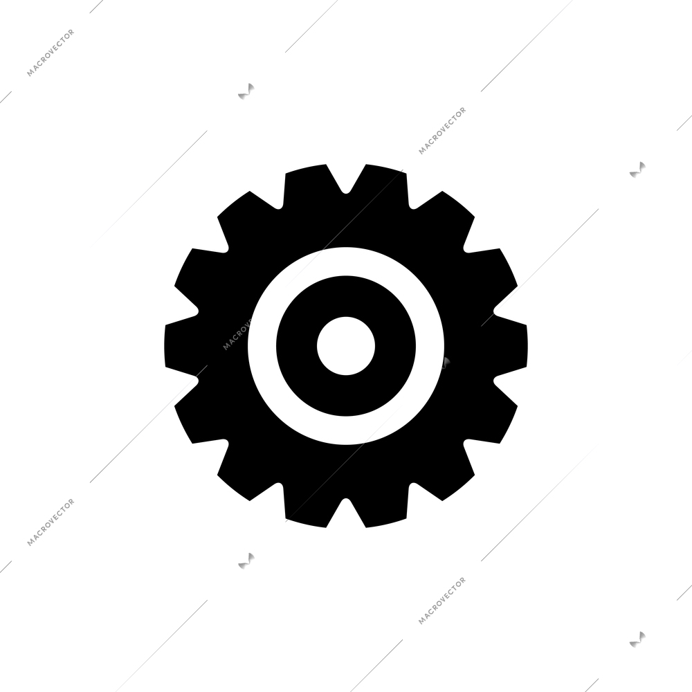 Transmission gear wheel icon on white background flat vector illustration