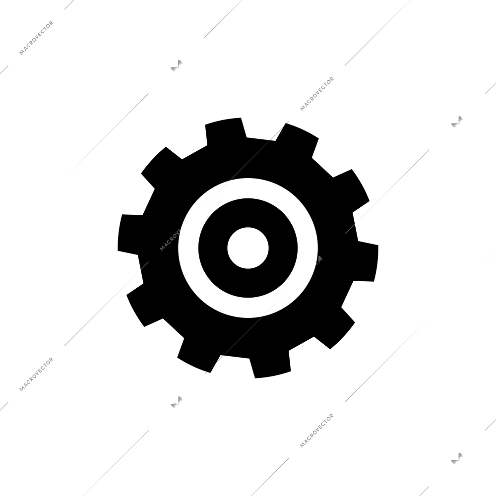 Flat gear wheel on white background icon vector illustration