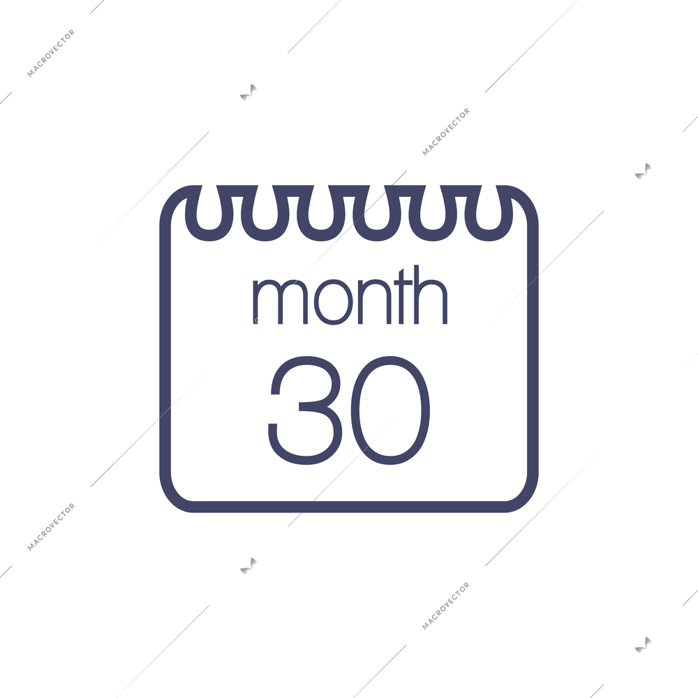 Simple flat icon of calendar page with month and date vector illustration