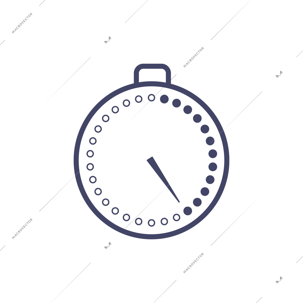 Stopwatch timer flat icon on white background vector illustration