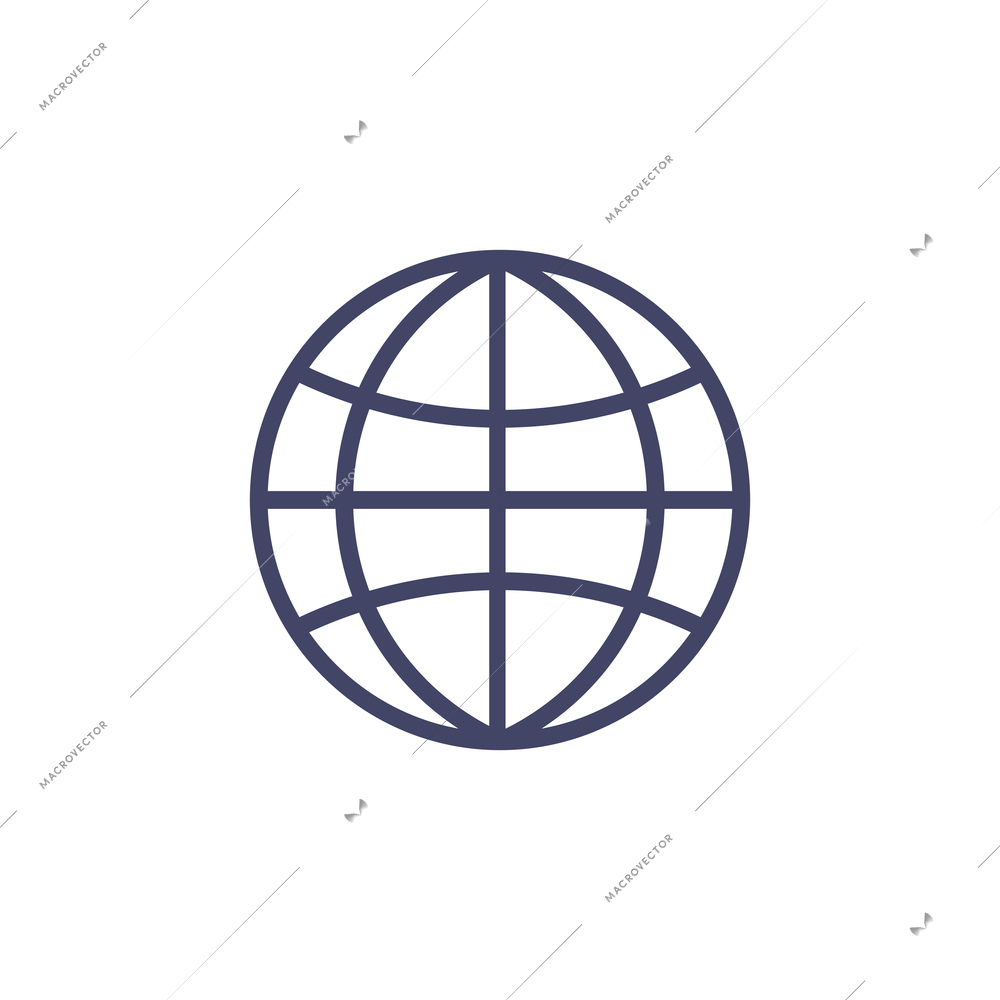 Global network globe internet flat icon vector illustration