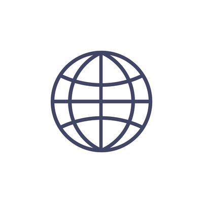 Global network globe internet flat icon vector illustration
