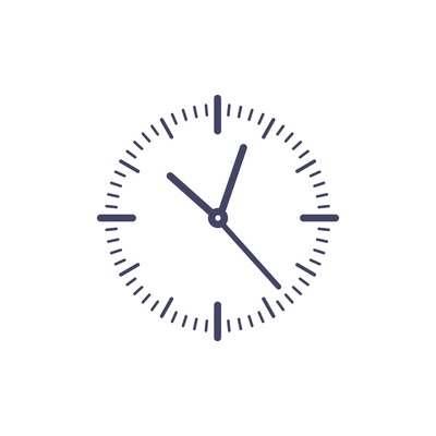 Simple icon of clock face on white background vector illustration