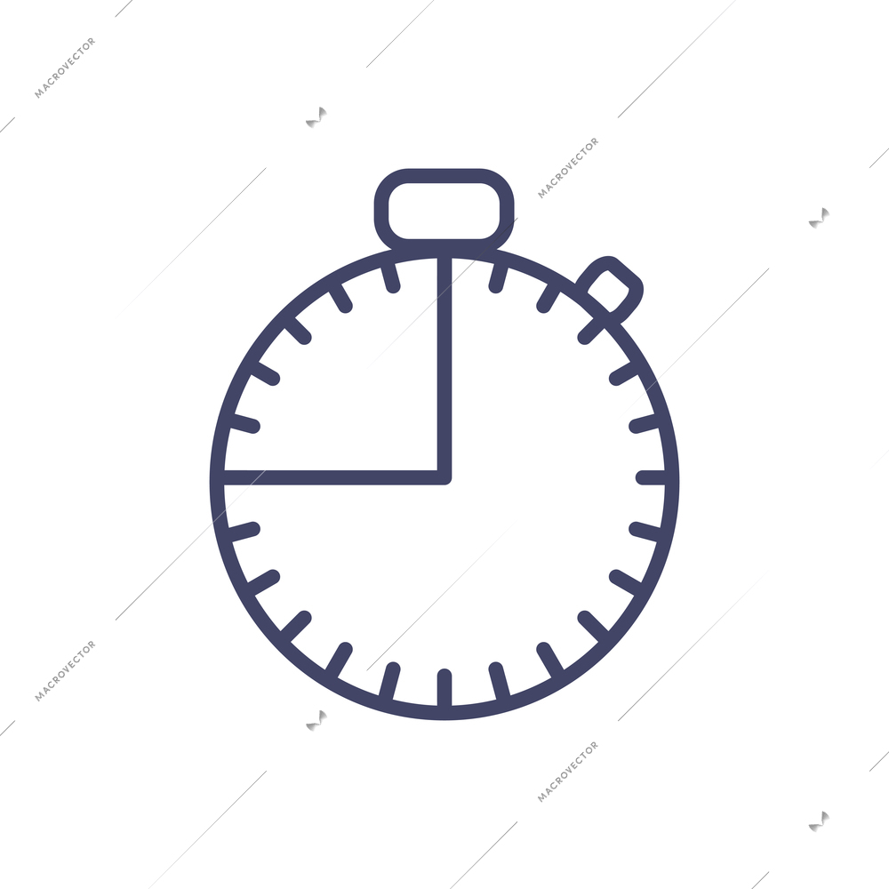 Flat stopwatch face icon on white background vector illustration