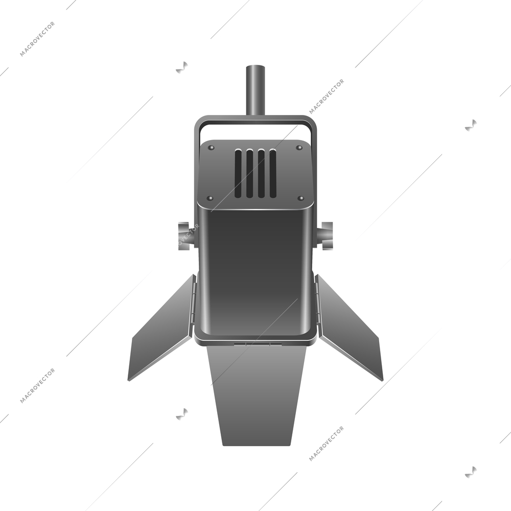 Back view of stage spotlight realistic icon vector illustration