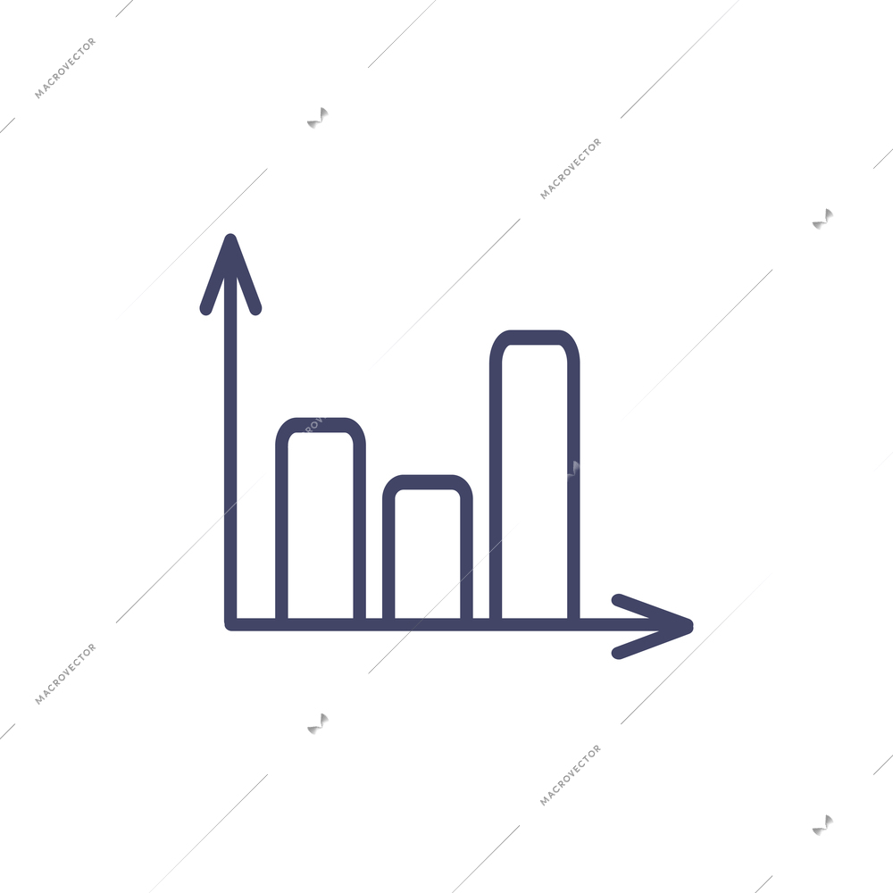 Flat icon of graph diagram on white background vector illustration