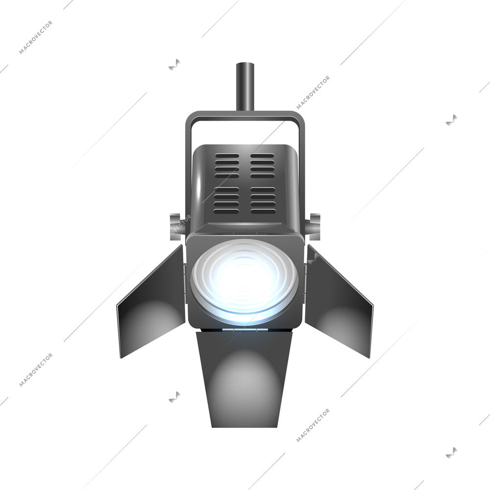 Realistic spotlight icon on white background vector illustration