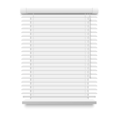 Realistic icon of closed white window blinds vector illustration