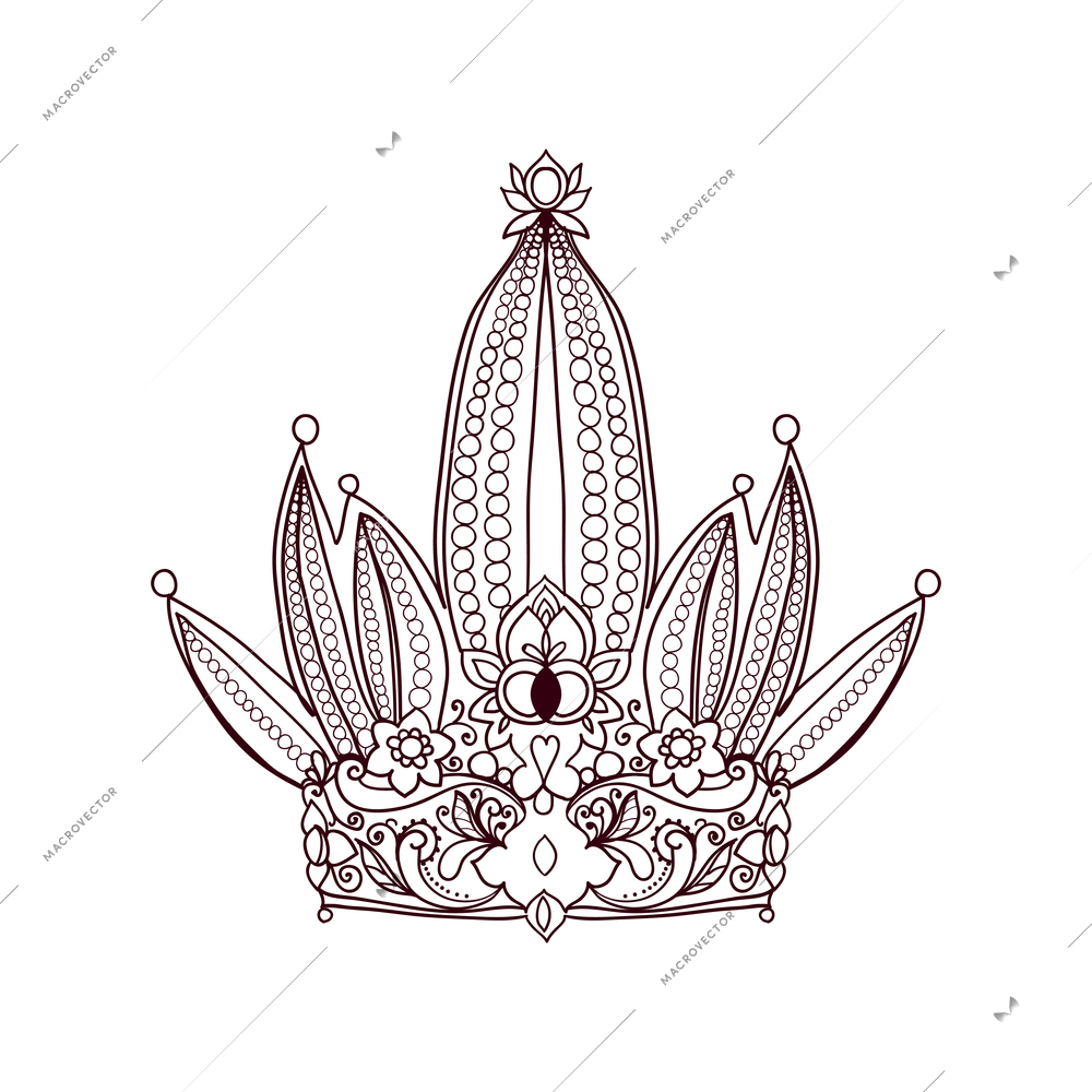 Fairy tiara silhouette icon on white background vector illustration