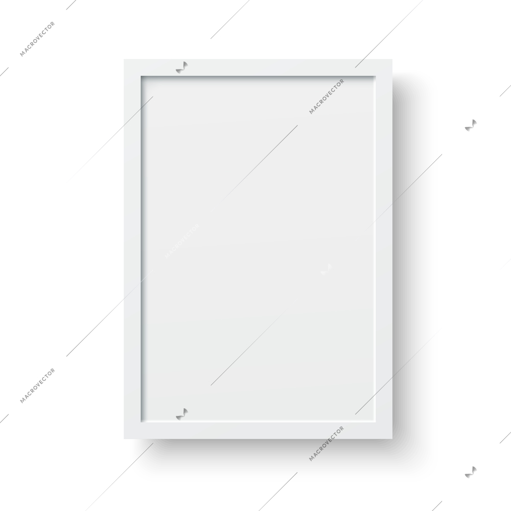 Blank white frame realistic icon vector illustration