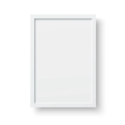 Blank white frame realistic icon vector illustration