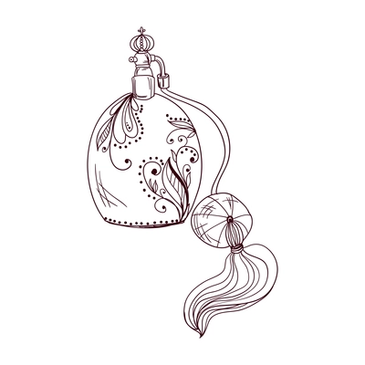 Unusual bottle of perfume for princess silhouette vector illustration