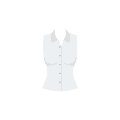 Female office blouse in white color flat icon vector illustration