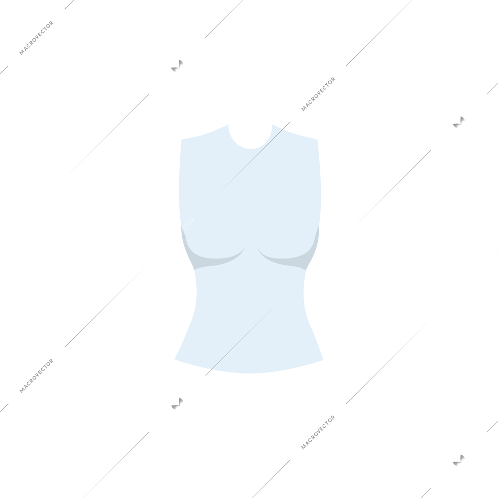 Light blue top in office style for women flat vector illustration