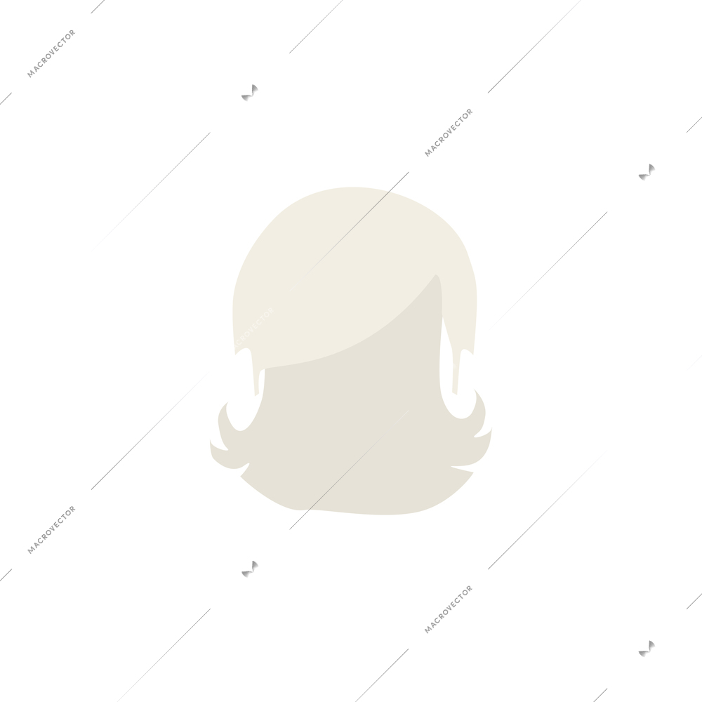 Flat icon of female blond haircut on white background vector illustration