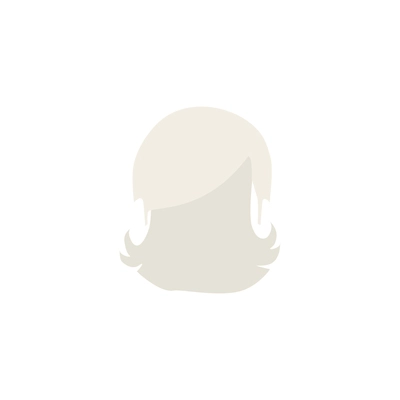 Flat icon of female blond haircut on white background vector illustration