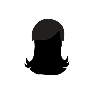 Flat icon of short dark hairstyle for women vector illustration