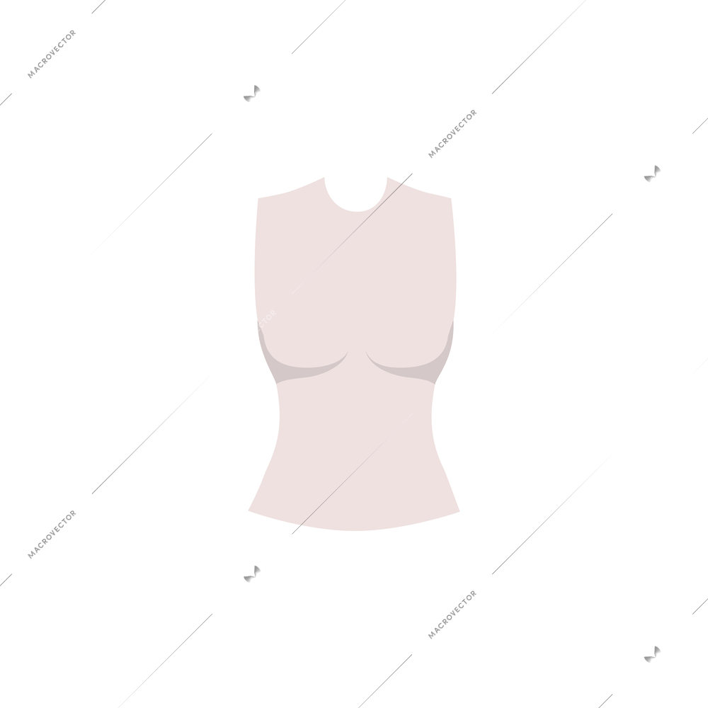 Stylish female top in pastel color flat icon on white background vector illustration