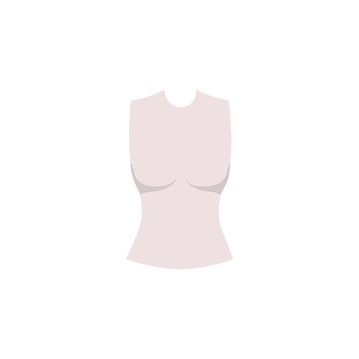 Stylish female top in pastel color flat icon on white background vector illustration