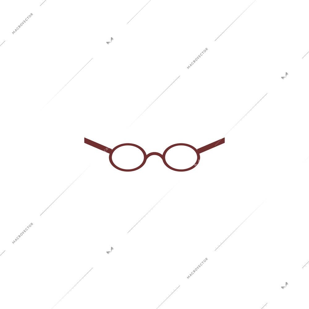 Flat icon of glasses with round shaped frames vector illustration