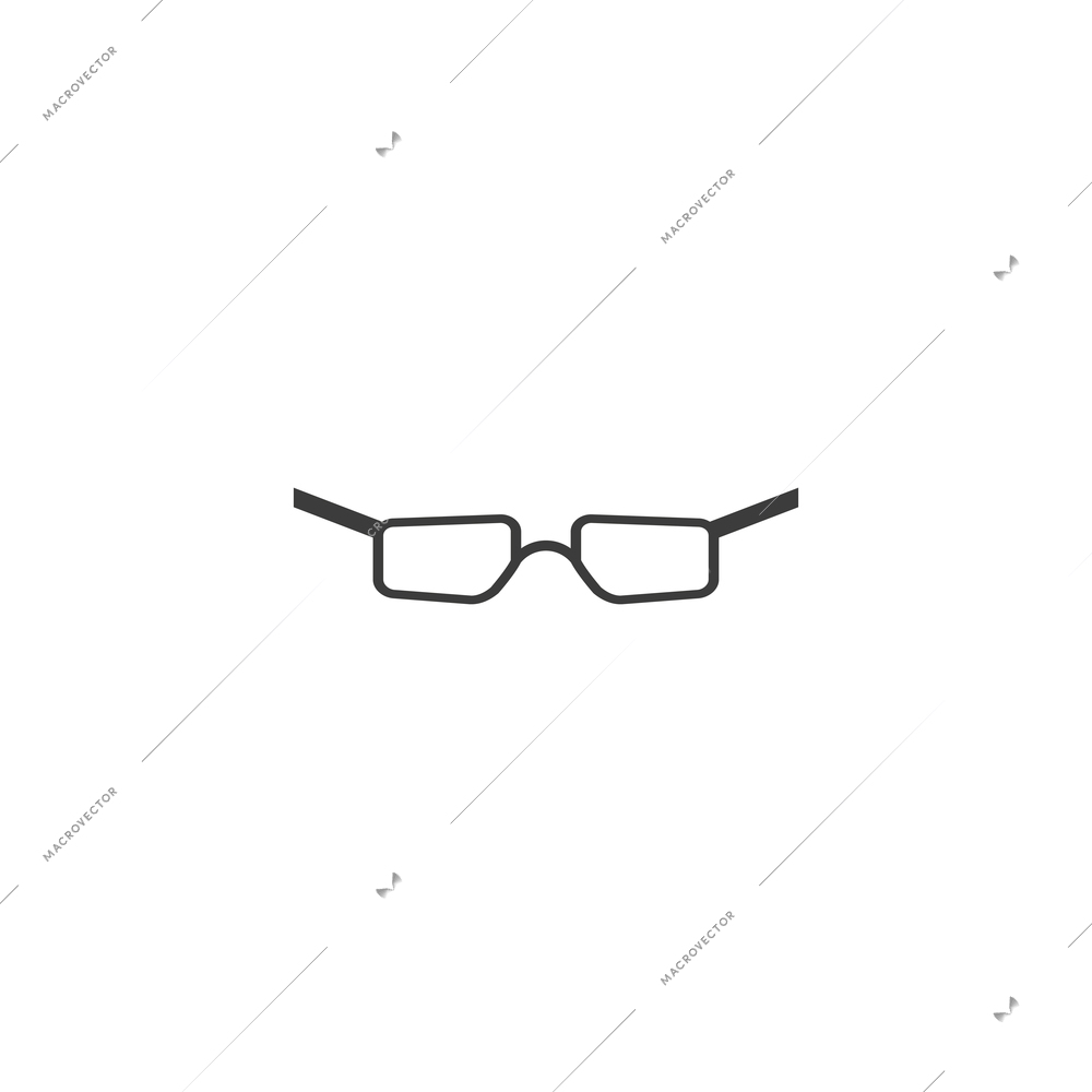 Flat glasses with frames of rectangular shape on white background vector illustration