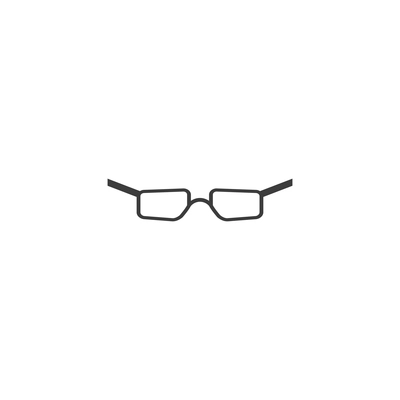 Flat glasses with frames of rectangular shape on white background vector illustration