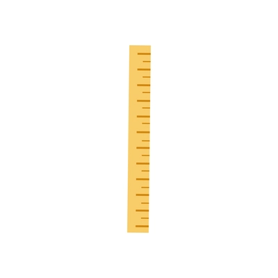 Flat icon of yellow ruler on white background vector illustration