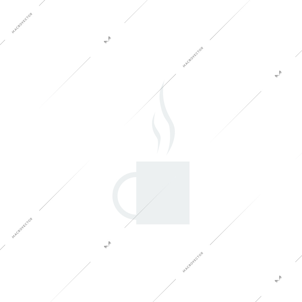 Simple flat icon of white cup with hot drink vector illustration