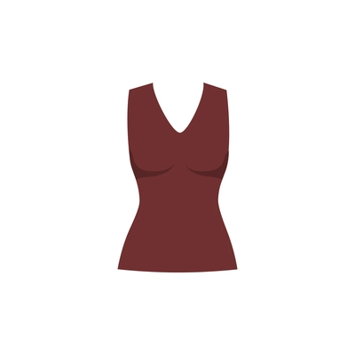 Female burgundy vest for office wear on white background flat vector illustration