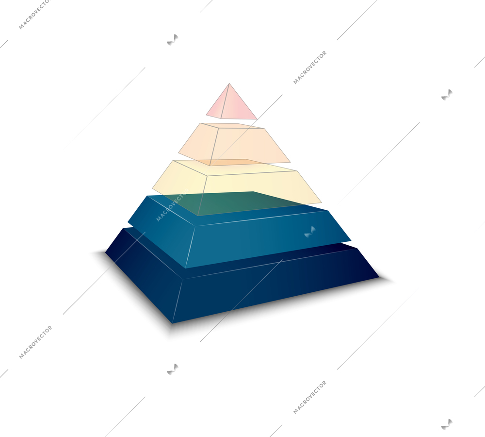 Realistic icon with pyramid chart for inforgraphics vector illustration