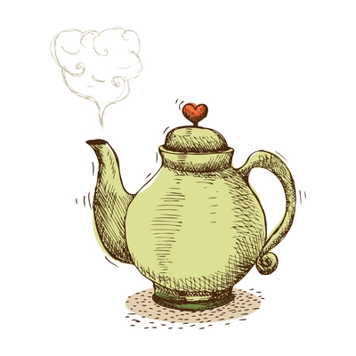 Hand drawn doodle tea pot on white background vector illustration