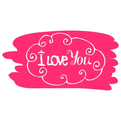 Hand drawn love confession on pink background vector illustration