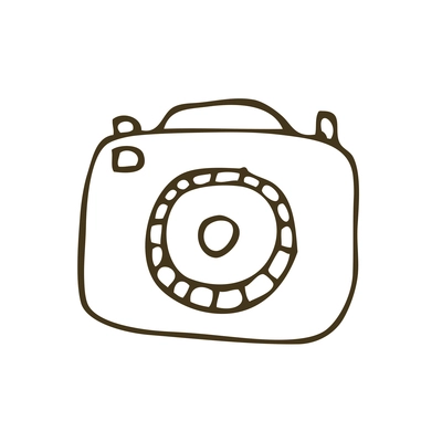 Doodle icon of retro camera vector illustration