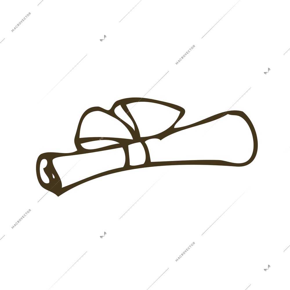 Doodle icon of paper bound with ribbon vector illustration