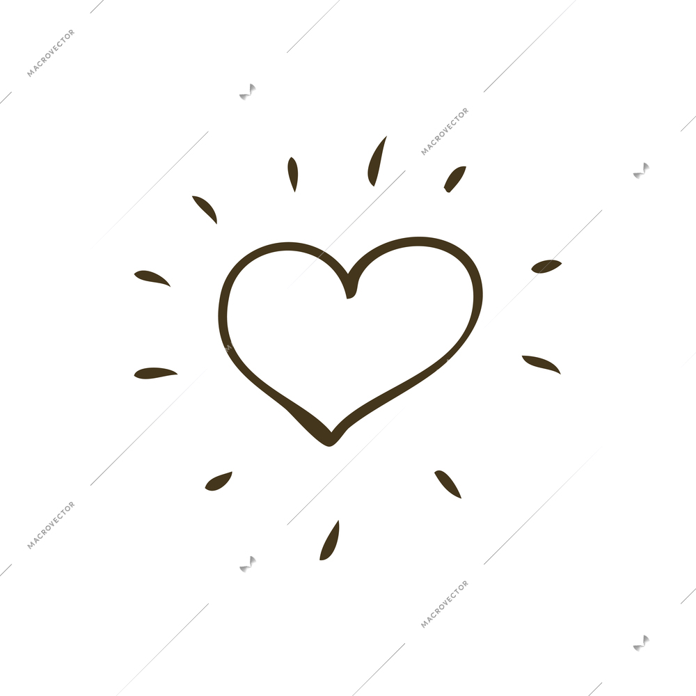 Love doodle icon with hand drawn heart vector illustration