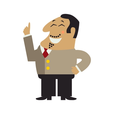 Flat icon of full length boss with happy face vector illustration