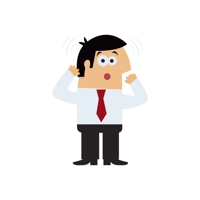 Flat icon of man manager feeling surprised vector illustration
