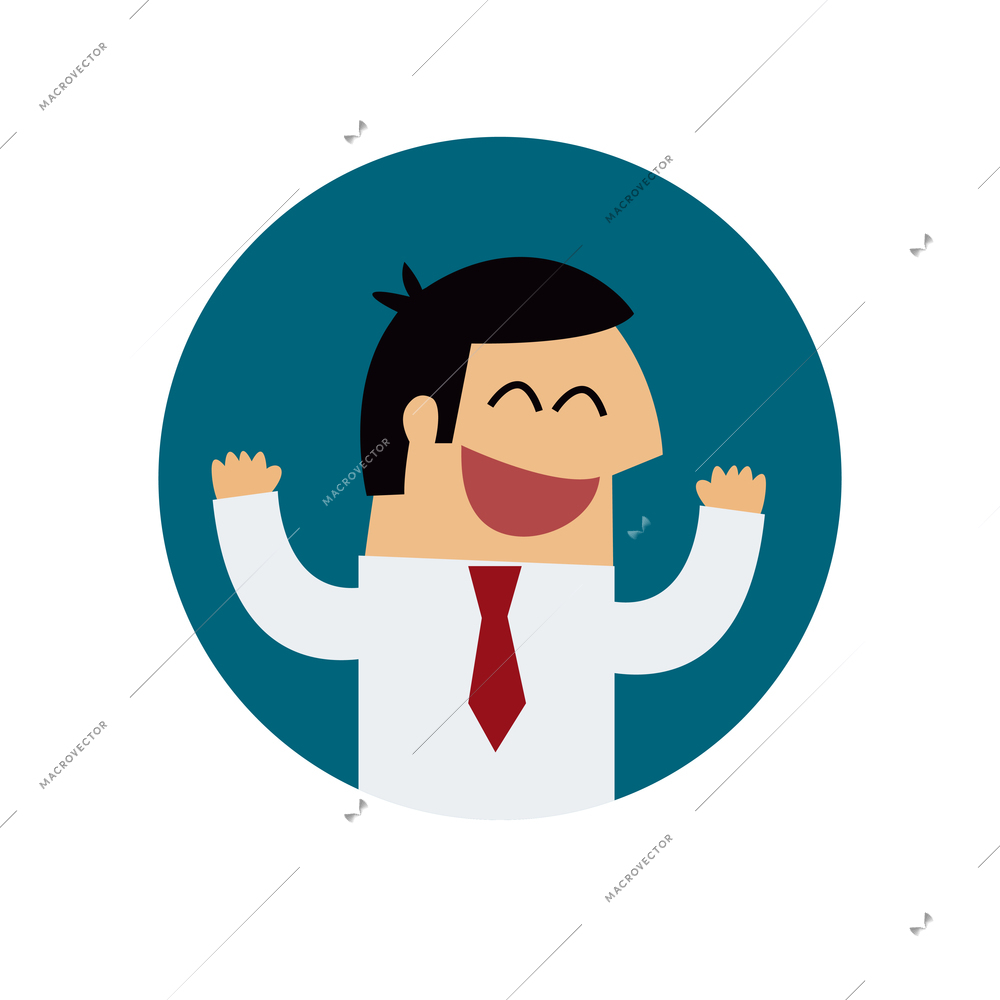 Flat happy smiling manager icon vector illustration